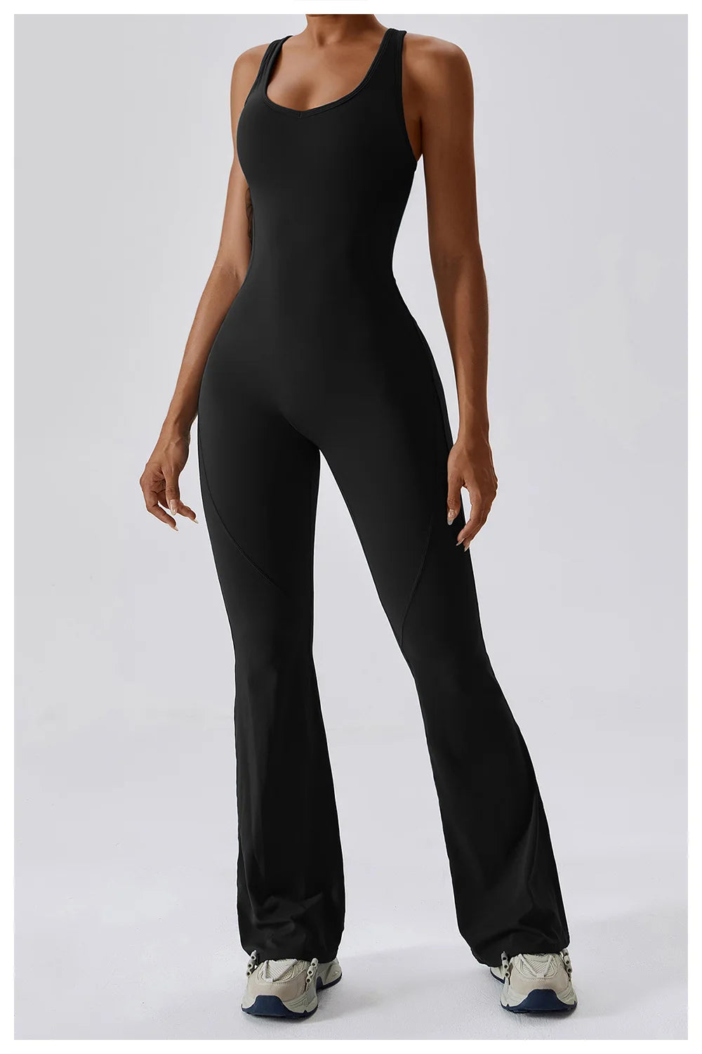 Women’s Solid Yoga Jumpsuit – One Piece Butt-Lifting Fitness Bodysuit