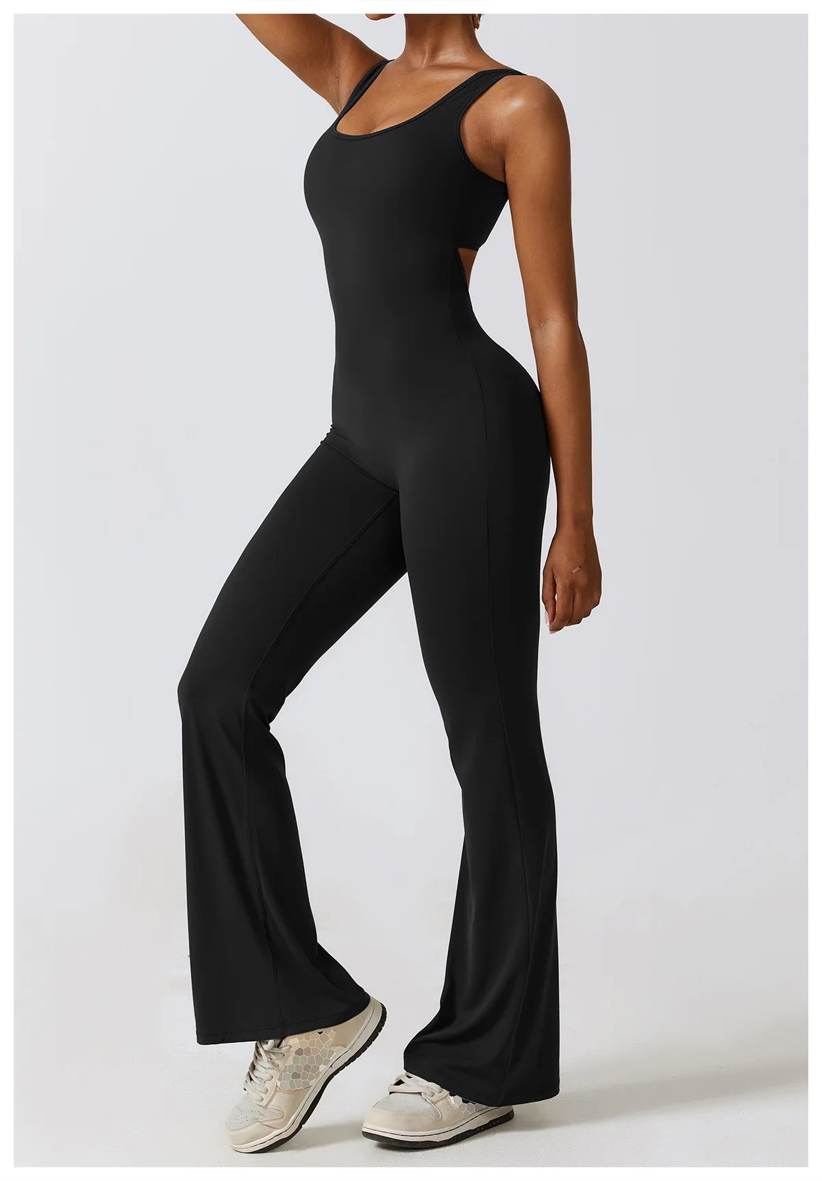 Women’s Fitness Yoga Jumpsuit – Push-Up Stretch Workout Bodysuit
