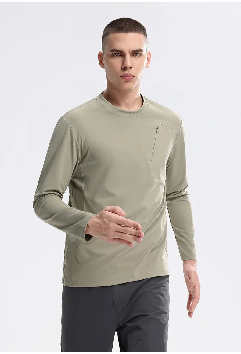 Men's Fitness Long Sleeve T-Shirt – Quick-Dry Breathable Sportswear for Running & Training