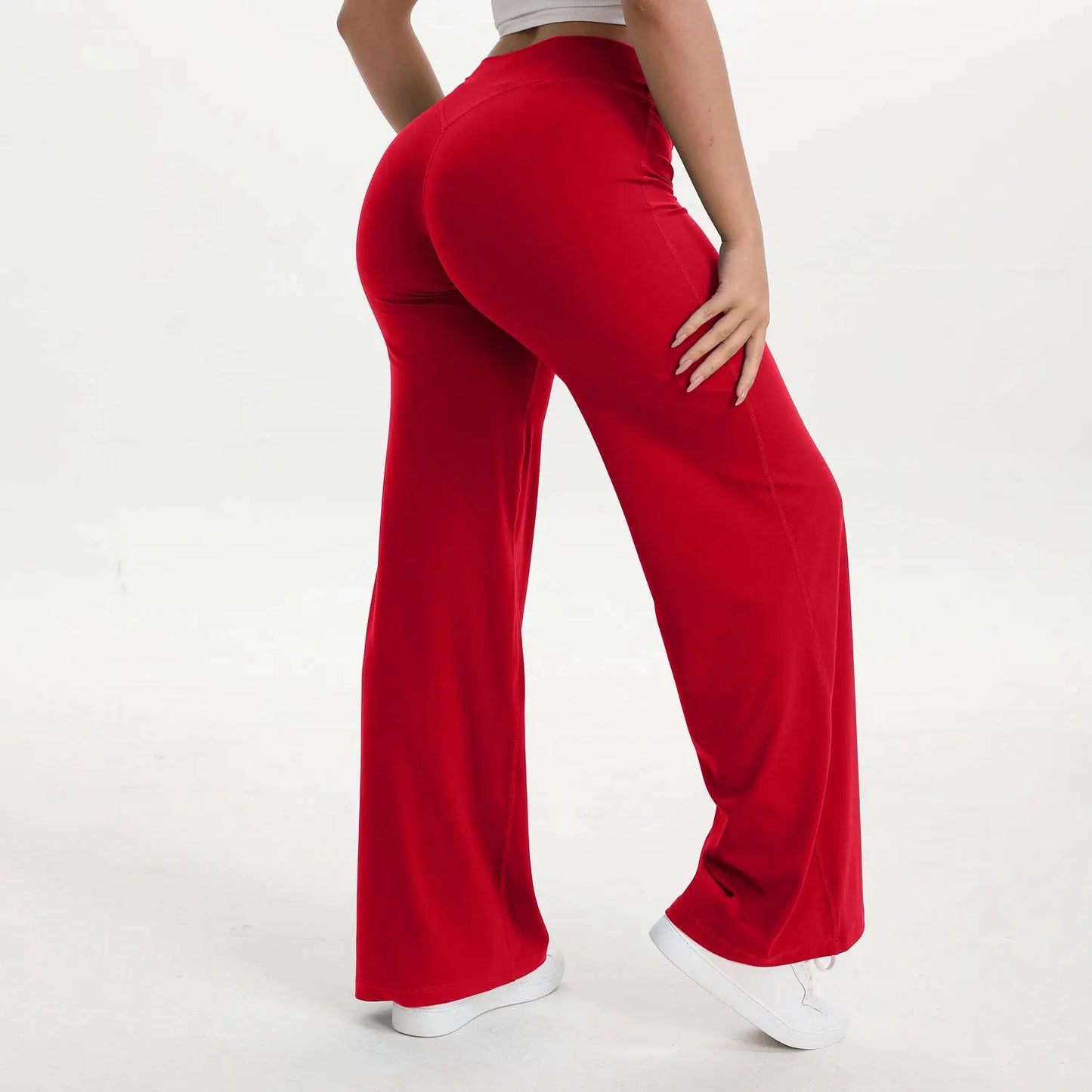 NCLAGEN SoftMotion Women’s Straight Leg Yoga Pants – Mid-Waist Gym & Pilates Leggings
