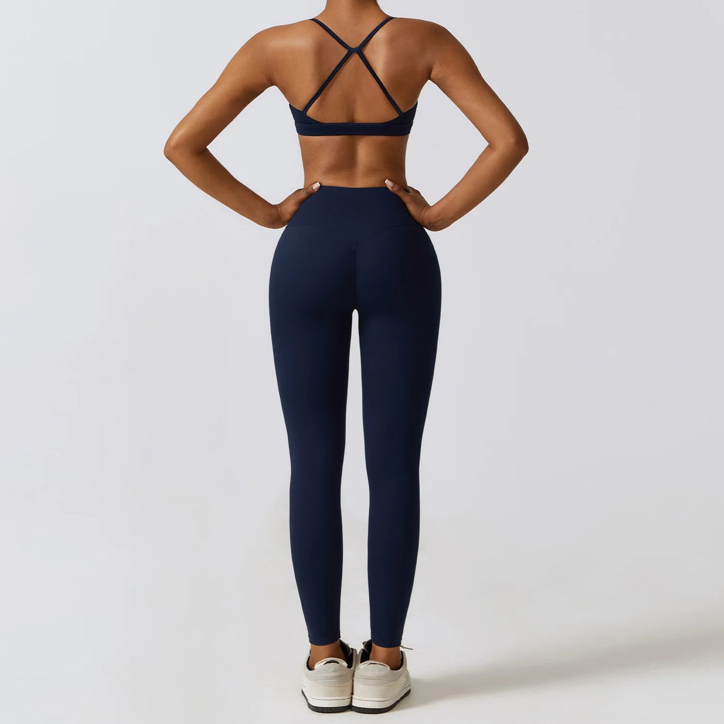 Women's Sportswear Yoga Set Seamless Fitness Bra Crop Top Long Sleeve Workout Clothes Athletic Wear Gym Legging for Running Fitness