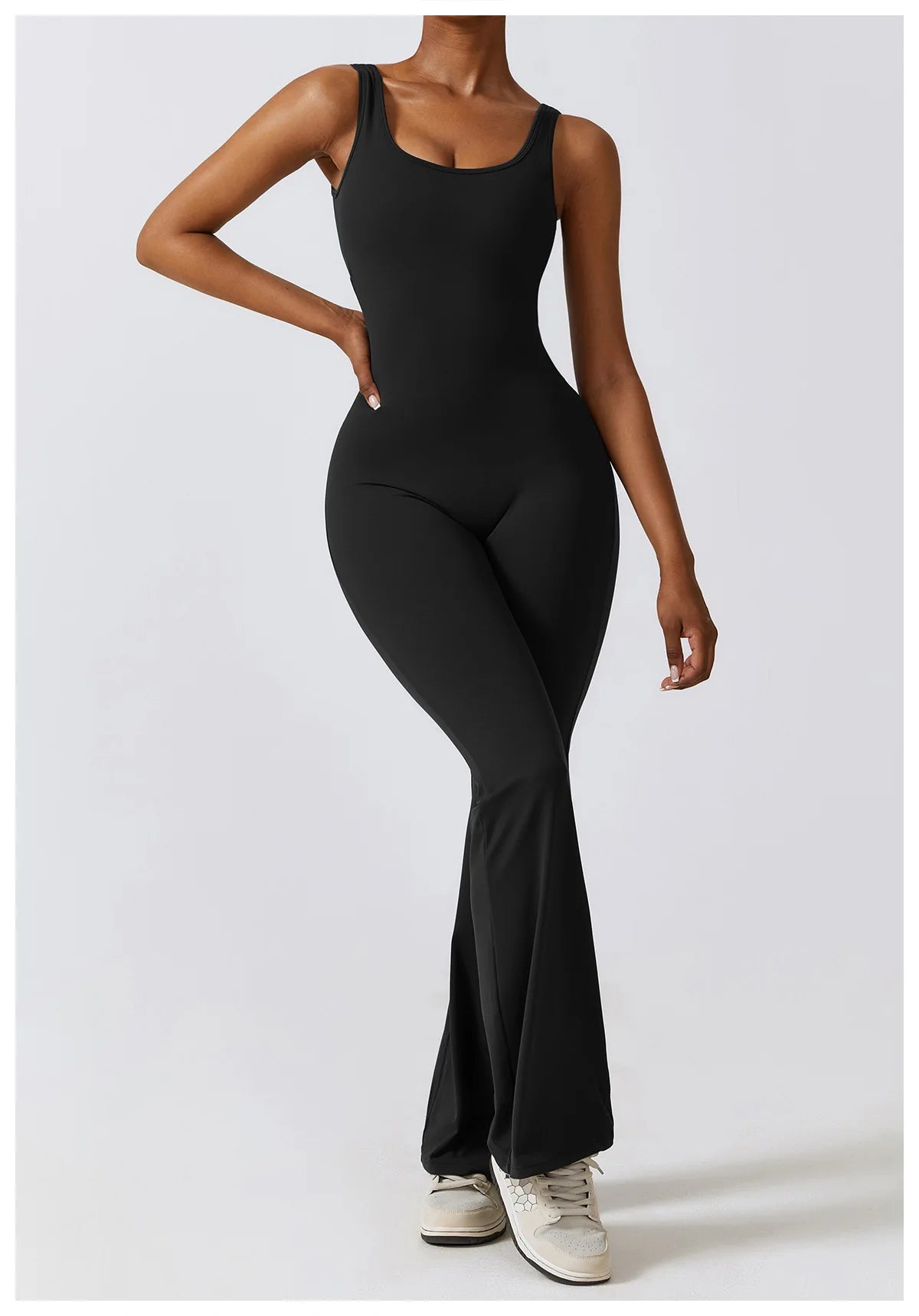 Women’s Fitness Yoga Jumpsuit – Push-Up Stretch Workout Bodysuit