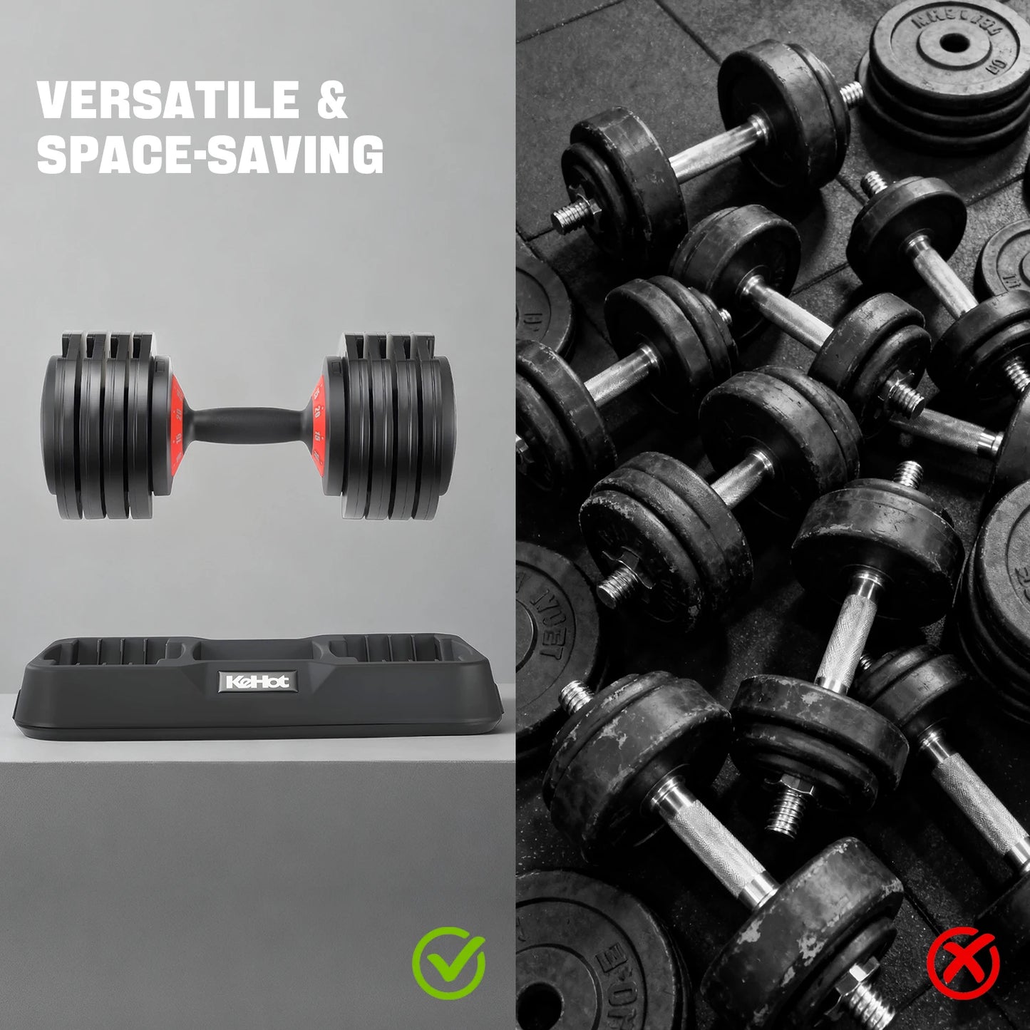 Adjustable All-in-One Dumbbell – 5-Level One-Touch Weight Adjustment