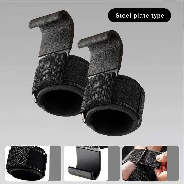 Weight Lifting Hook Grips with Wrist Wraps – Heavy Duty Gym Lifting Straps for Pull-Ups & Powerlifting