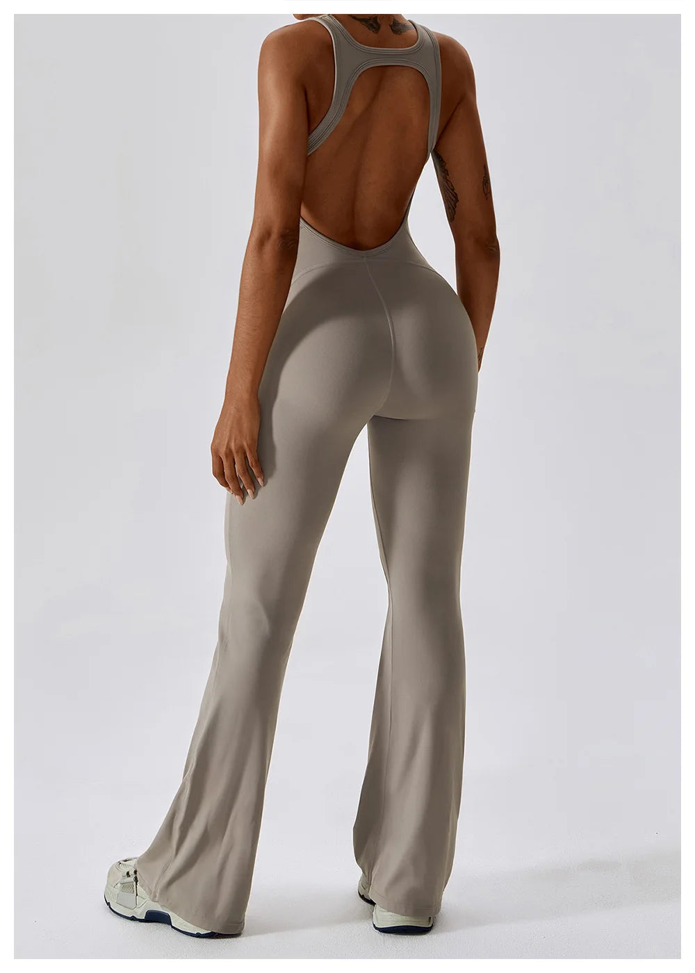 Women’s Solid Yoga Jumpsuit – One Piece Butt-Lifting Fitness Bodysuit