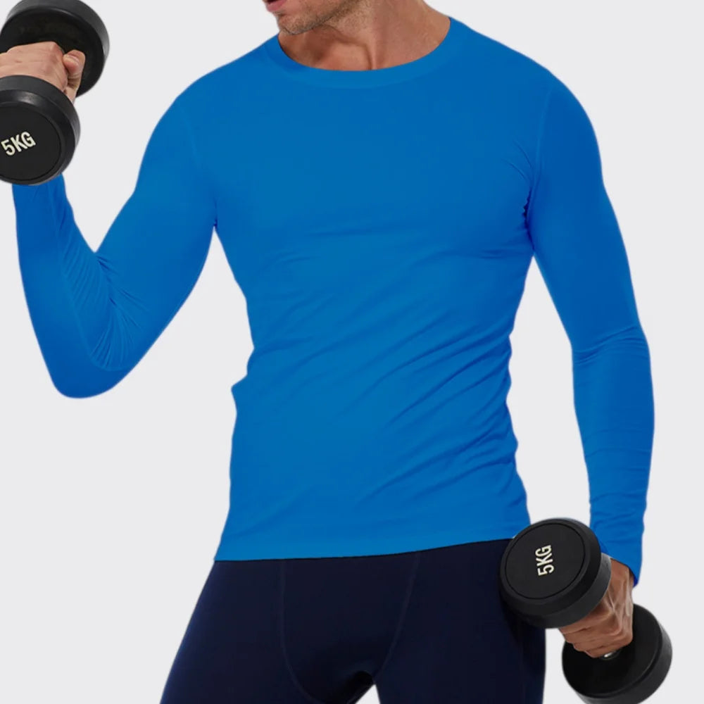 Men's Running Quick-Dry Long Sleeve T-Shirt – Slim Fit Gym & Training Sportswear