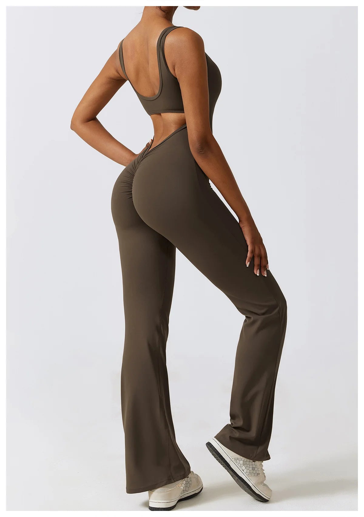 Women’s Fitness Yoga Jumpsuit – Push-Up Stretch Workout Bodysuit