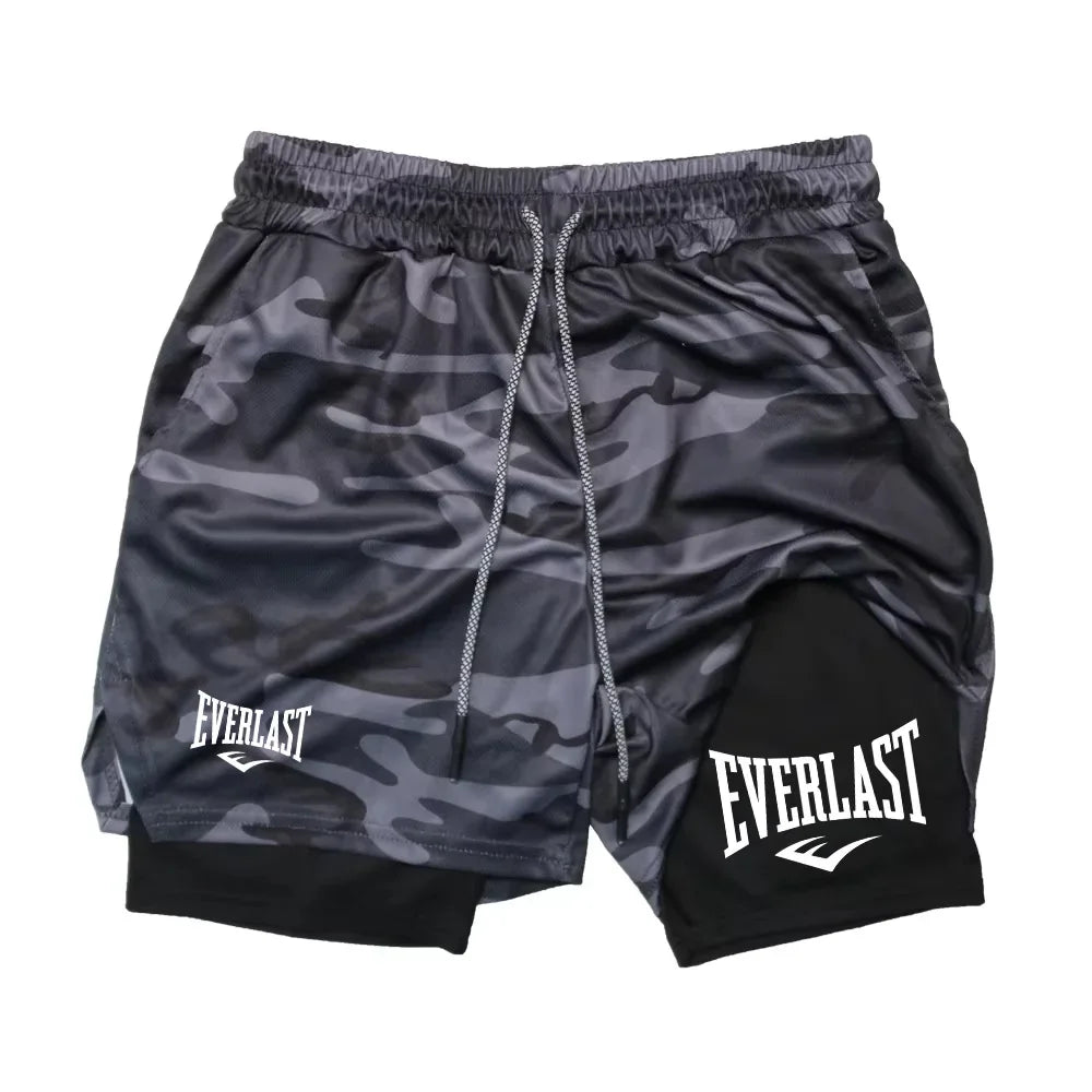 Men’s 2-in-1 Running Shorts – Double Layer Gym & Training Sports Shorts