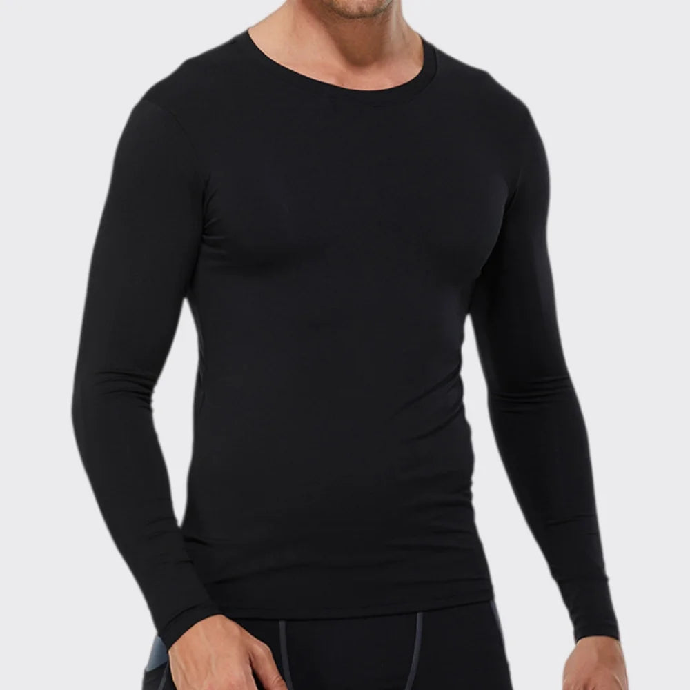 Men's Running Quick-Dry Long Sleeve T-Shirt – Slim Fit Gym & Training Sportswear