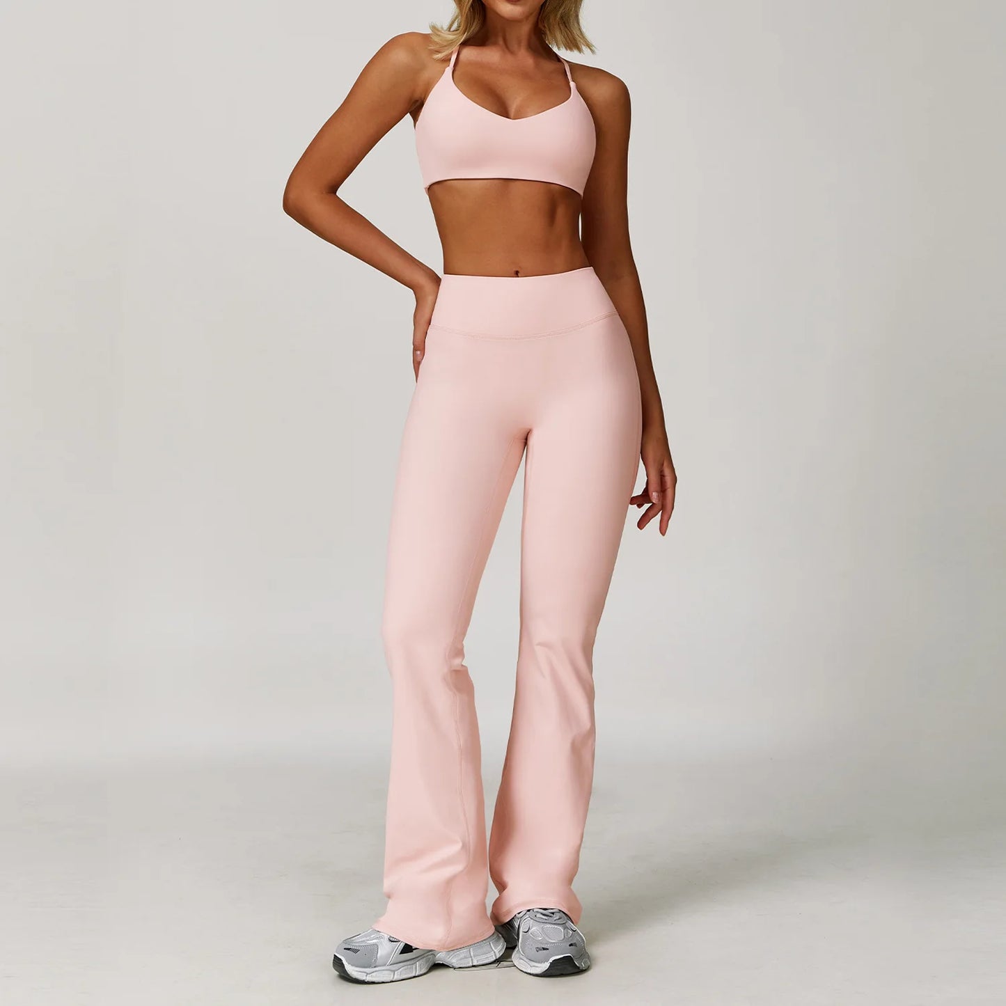 Women's Yoga Sports Set 2/3PCS Gym Workout Tracksuit Long Sleeve Sports Bra Athletic Wear Running Fitness Clothing