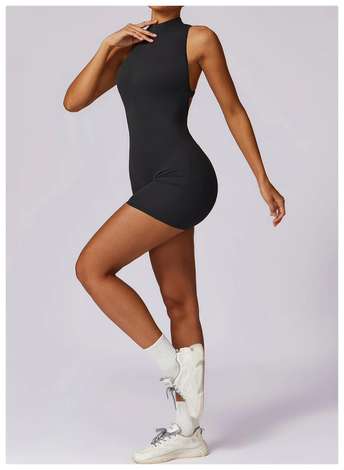 Women’s Zipper Yoga Jumpsuit – Sexy Fitness & Dance Workout Bodysuit