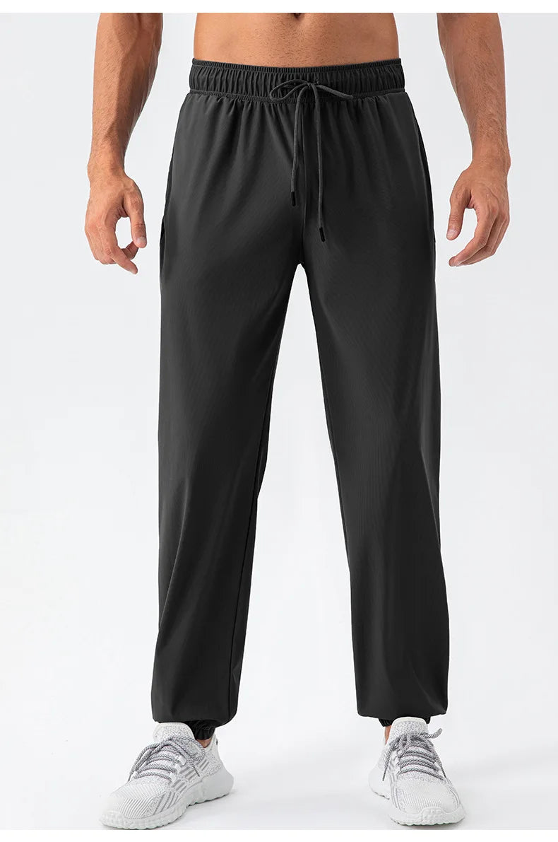 Men's Running Pants Sportswear Summer Jogging Sweatpants Quick Dry Thin Tracksuit Elastic Gym Fitness Sport Trousers Men Slacks