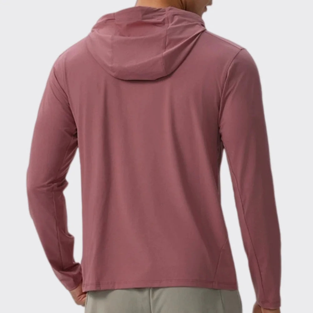 Men's Compression Hooded Long Sleeve Fitness T-Shirt – Running, Gym & Workout Performance Top