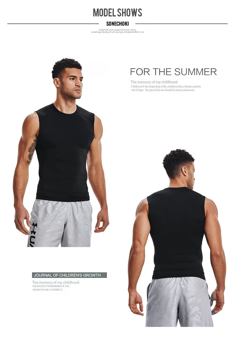 Men’s Compression Tank Top – Quick Dry Sleeveless Gym & Workout Vest