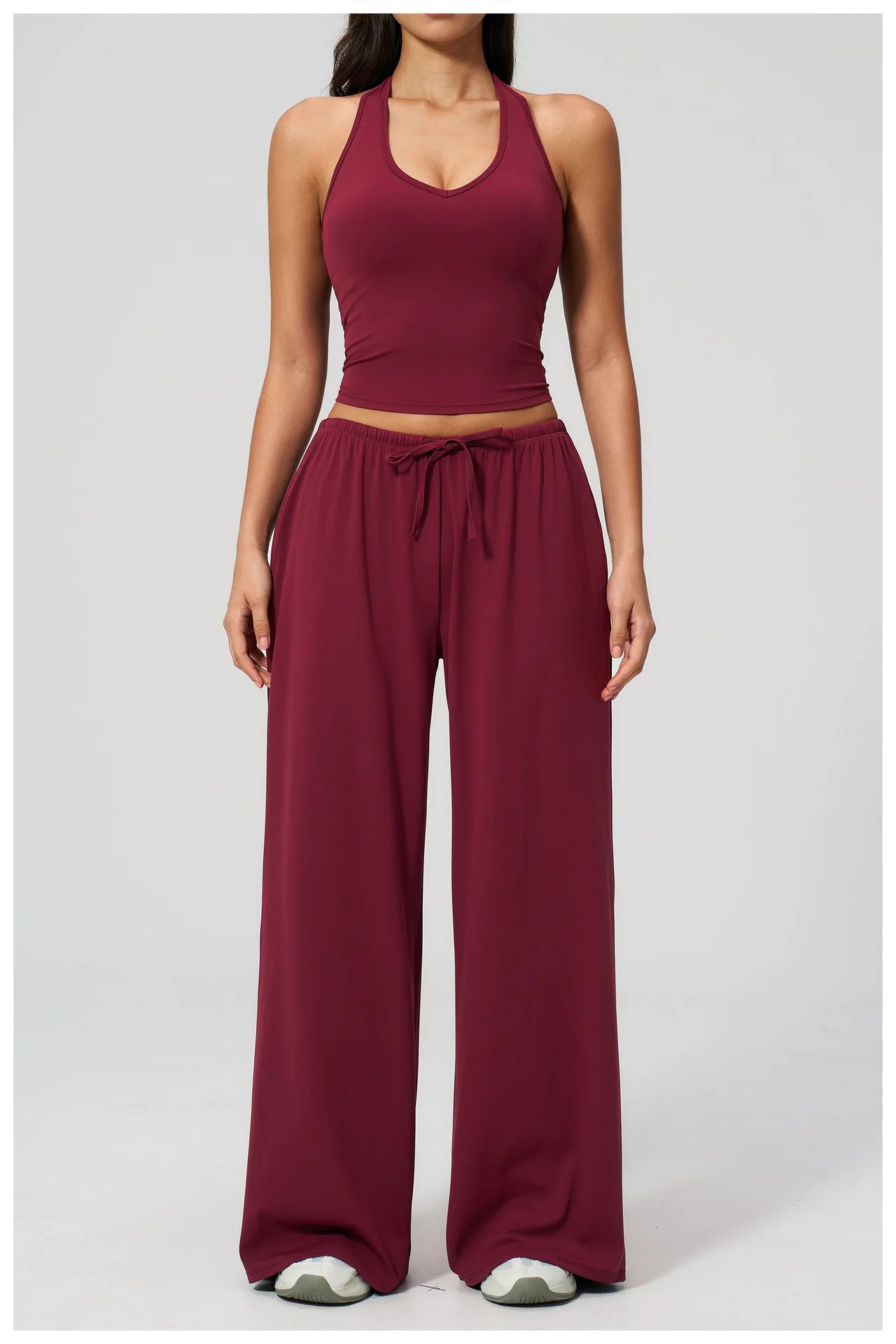 Yoga Pants Brushed Sports Pants Women's Hanging Wide Leg Loose Casual Pants Sports Running Fitness Elastic Drawstring Pants