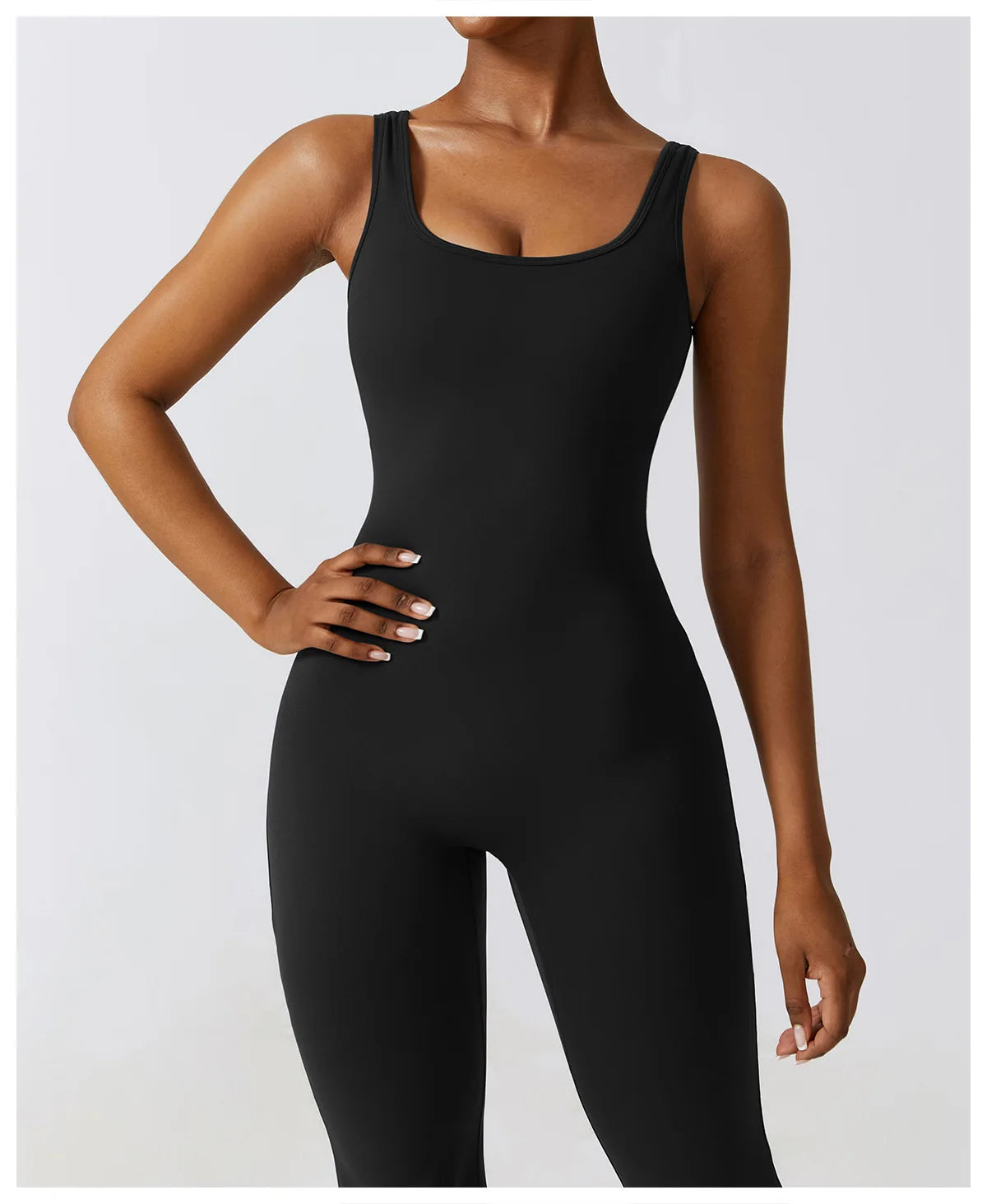 Women’s Fitness Yoga Jumpsuit – Push-Up Stretch Workout Bodysuit