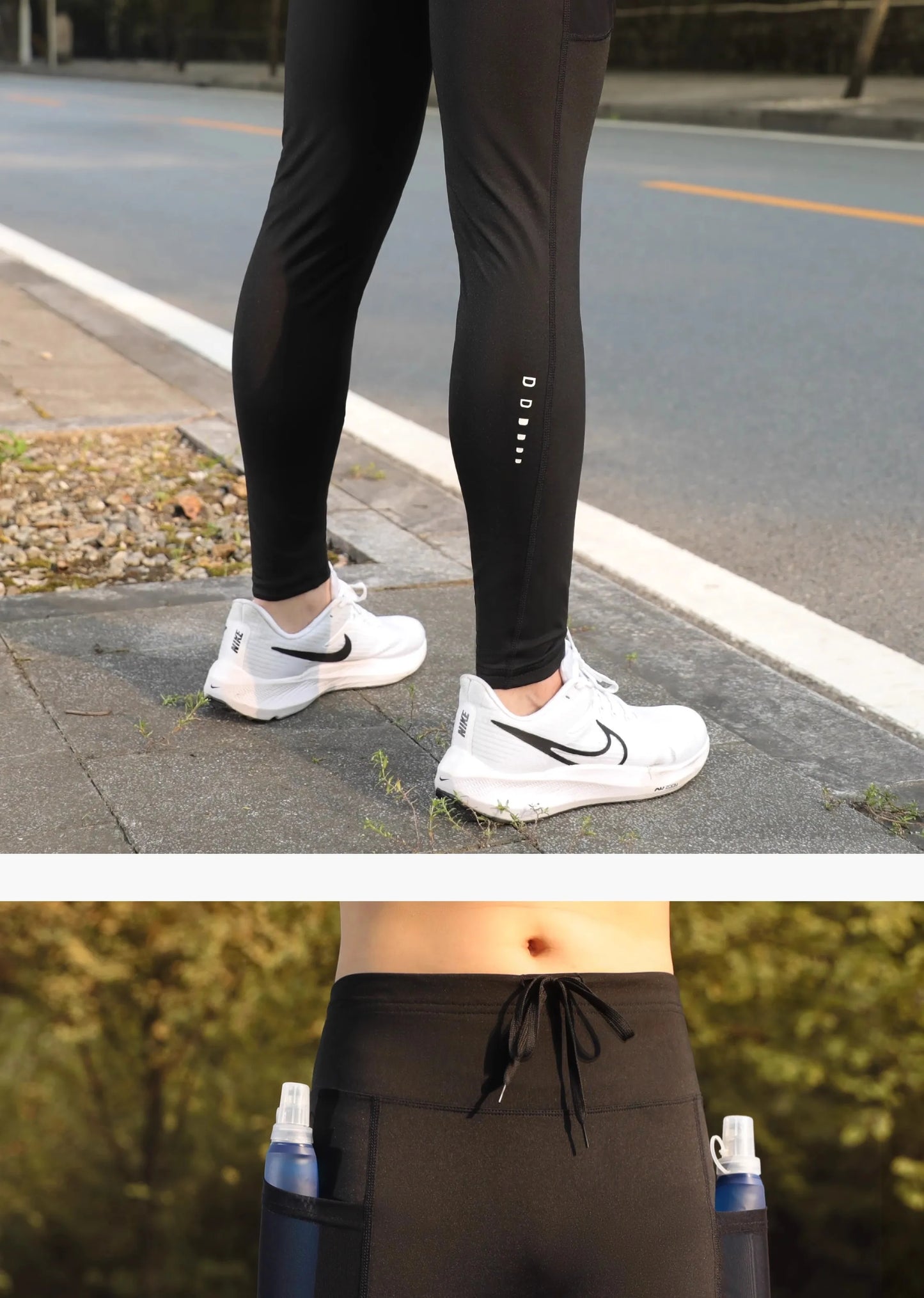 Compression Running Leggings with Pockets – Warm Reflective Sports Tights for Women, Men & Youth