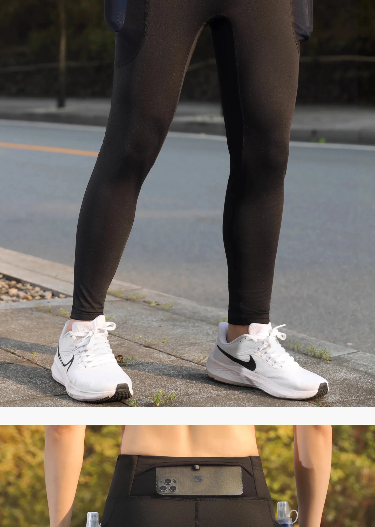 Compression Running Leggings with Pockets – Warm Reflective Sports Tights for Women, Men & Youth