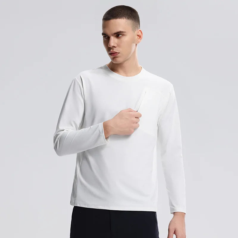 Men's Fitness Long Sleeve T-Shirt – Quick-Dry Breathable Sportswear for Running & Training
