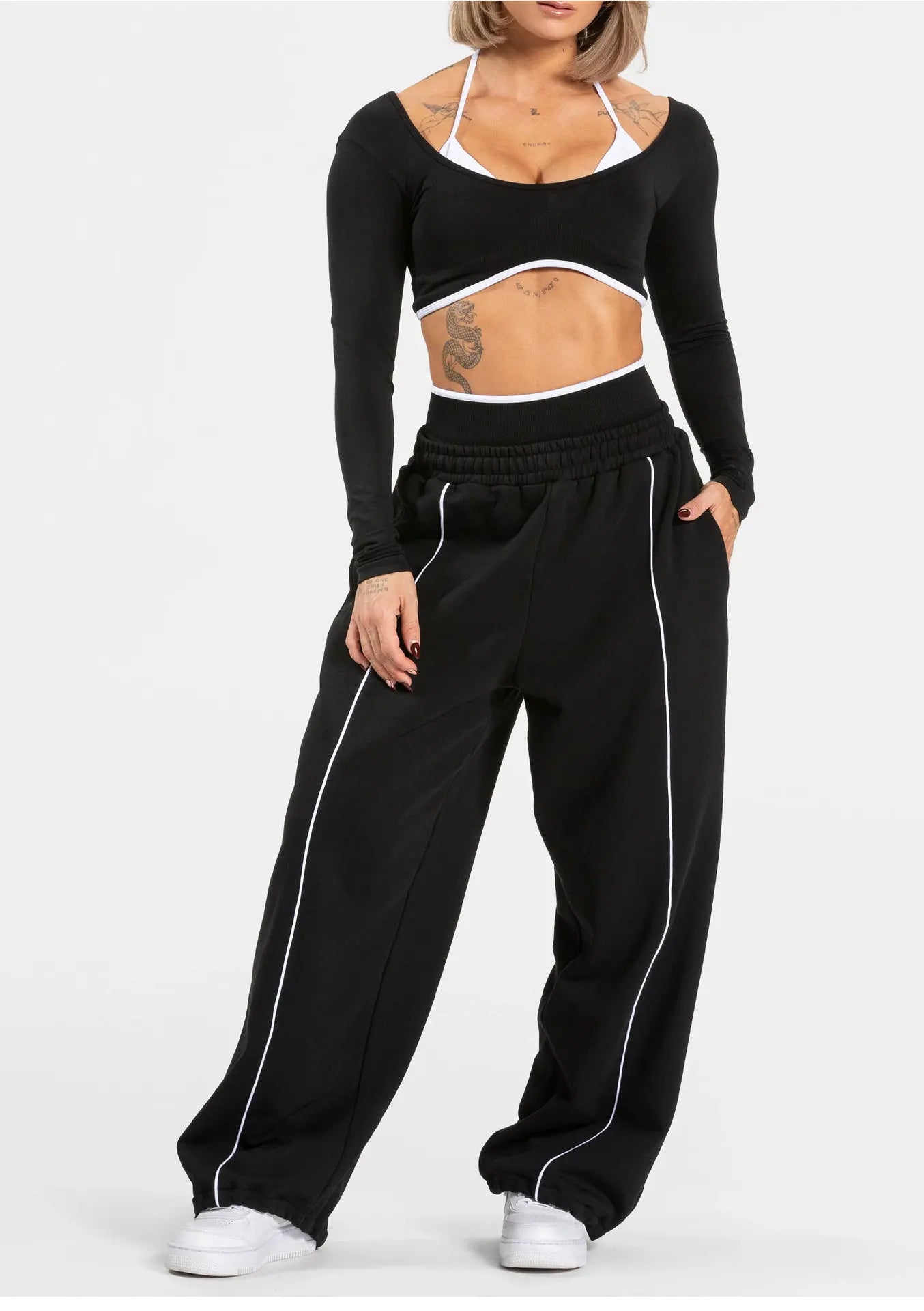 Women’s High Waist Yoga Pants – Wide Leg Casual Sports & Gym Trousers