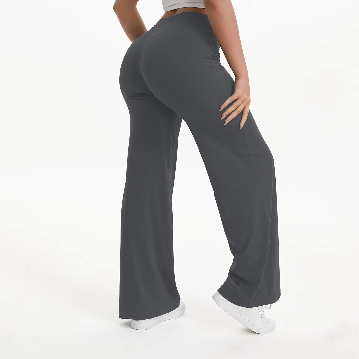 NCLAGEN SoftMotion Women’s Straight Leg Yoga Pants – Mid-Waist Gym & Pilates Leggings