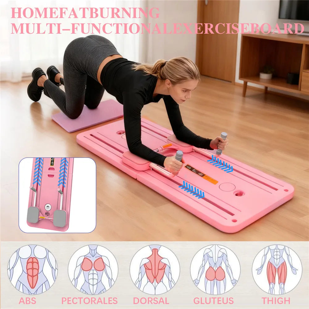 Multifunctional Foldable Abdominal Board Pilates Push up Plate Reformer Fitness Core Workout Equipment for Body Training