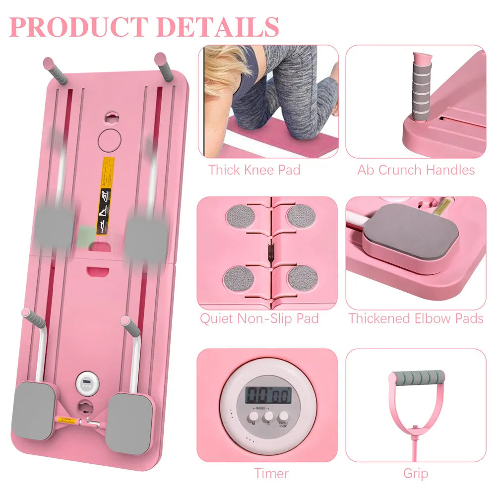 Multifunctional Foldable Abdominal Board Pilates Push up Plate Reformer Fitness Core Workout Equipment for Body Training