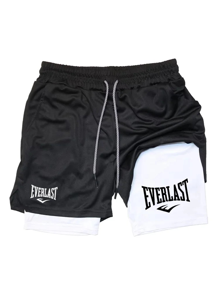 Men’s 2-in-1 Running Shorts – Double Layer Gym & Training Sports Shorts