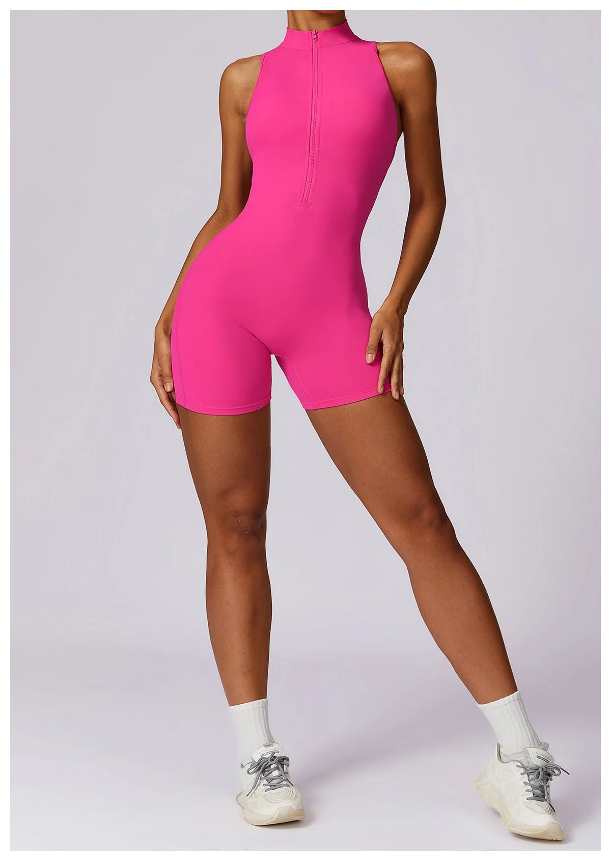 Women’s Zipper Yoga Jumpsuit – Sexy Fitness & Dance Workout Bodysuit