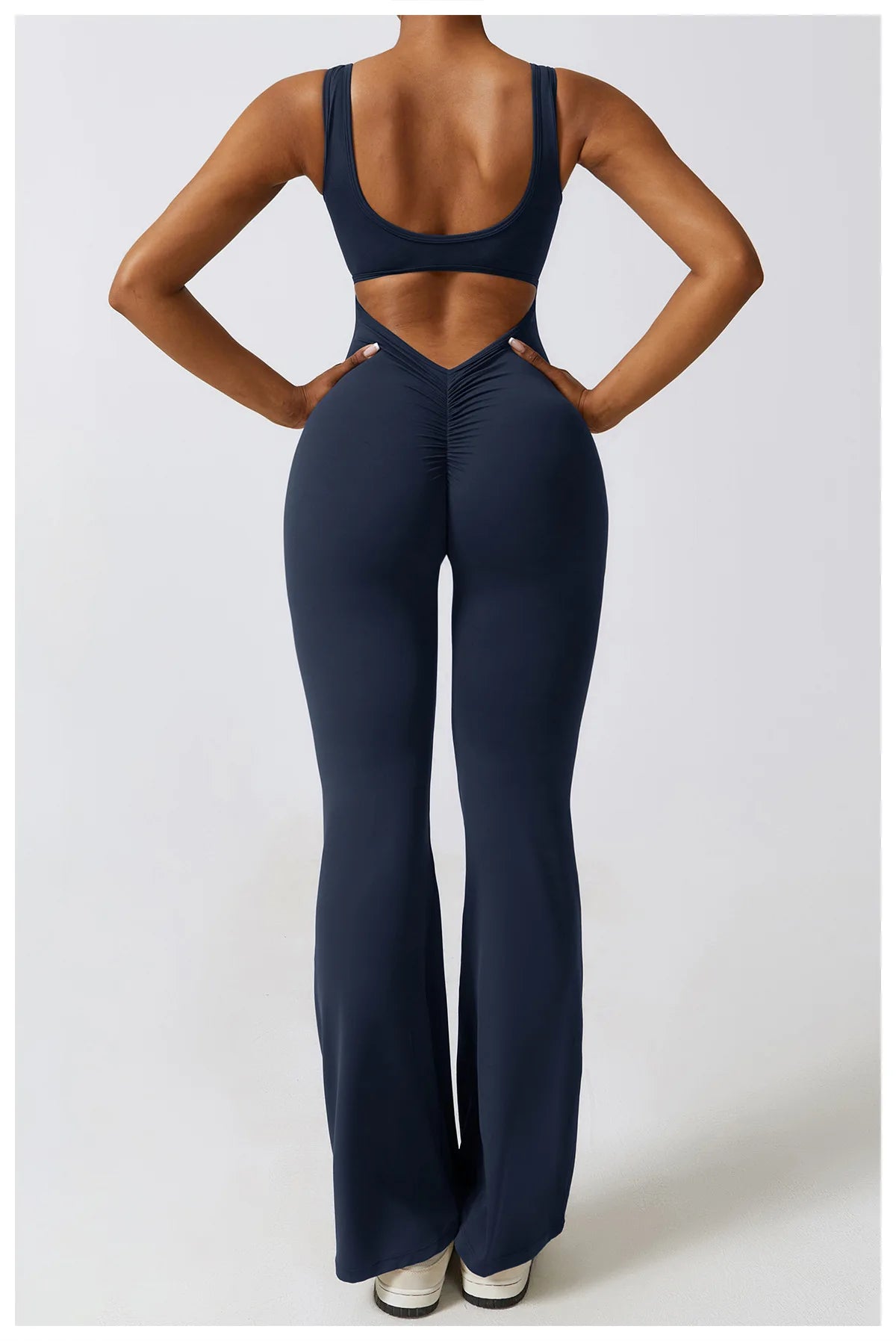 Women’s Fitness Yoga Jumpsuit – Push-Up Stretch Workout Bodysuit