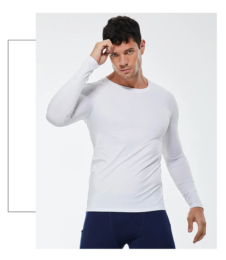Men's Running Quick-Dry Long Sleeve T-Shirt – Slim Fit Gym & Training Sportswear