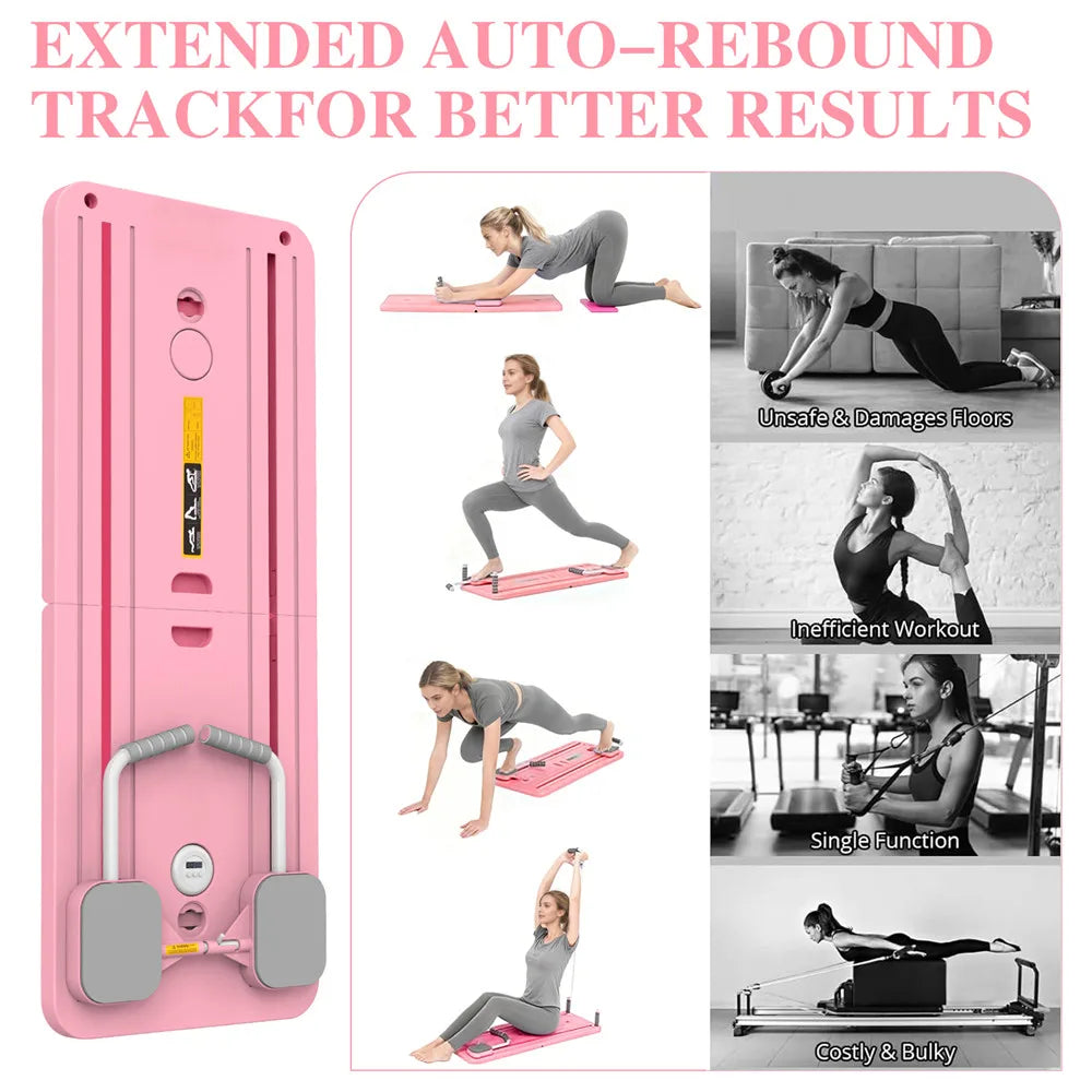 Multifunctional Foldable Abdominal Board Pilates Push up Plate Reformer Fitness Core Workout Equipment for Body Training