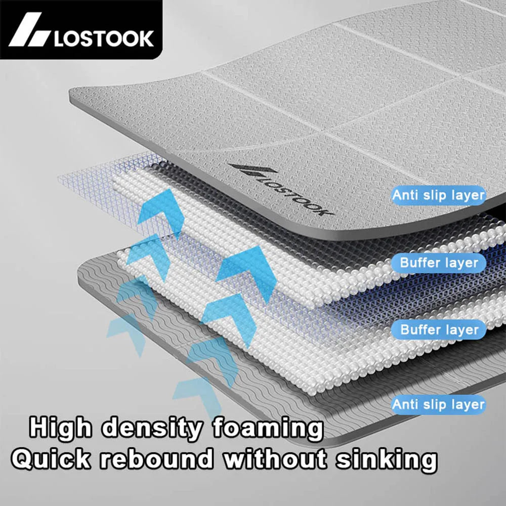 4mm Thick Foldable TPE Yoga Mat Eco-Friendly Non-Slip Exercise Mat for Yoga Pilates Stretching Travel And Home Fitness