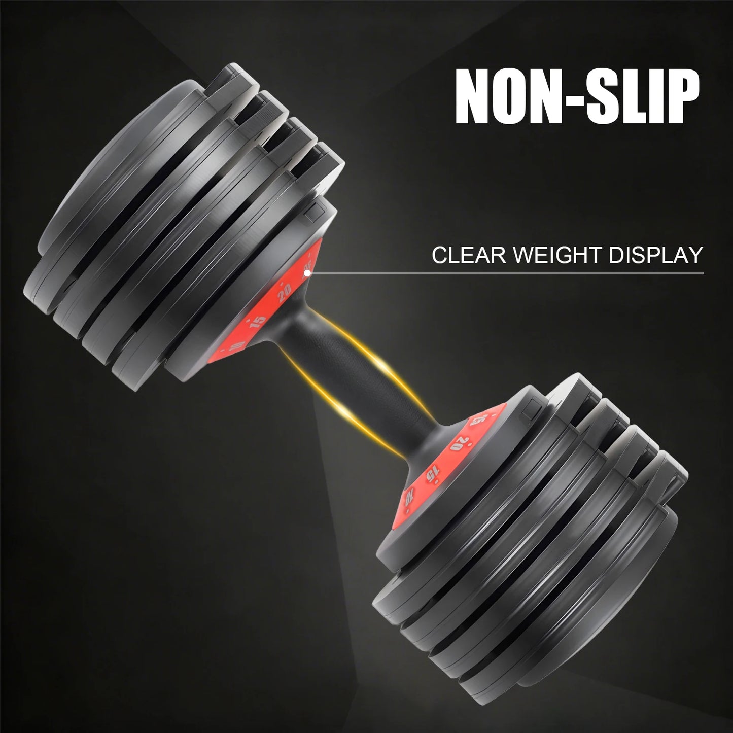 Adjustable All-in-One Dumbbell – 5-Level One-Touch Weight Adjustment