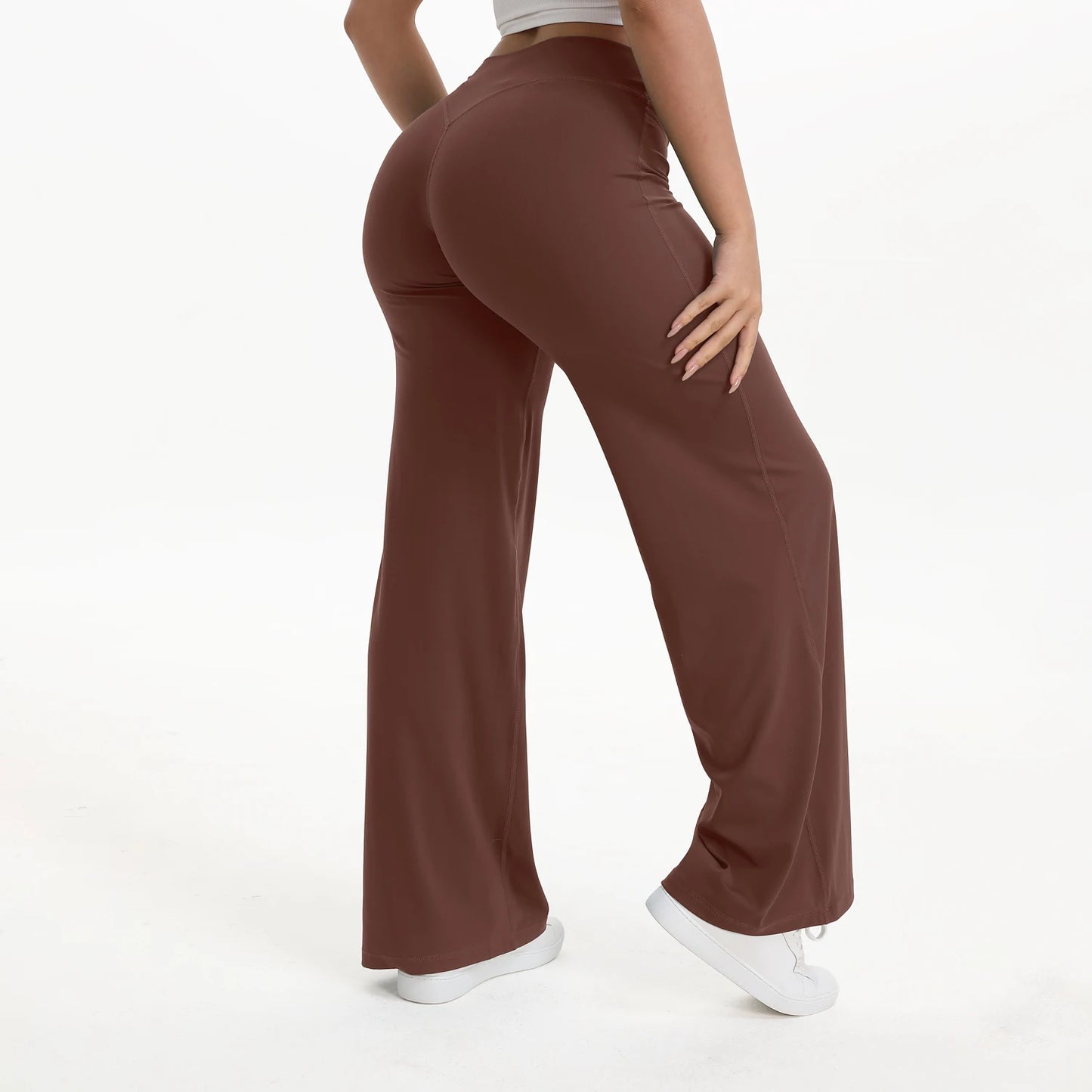 NCLAGEN SoftMotion Women’s Straight Leg Yoga Pants – Mid-Waist Gym & Pilates Leggings