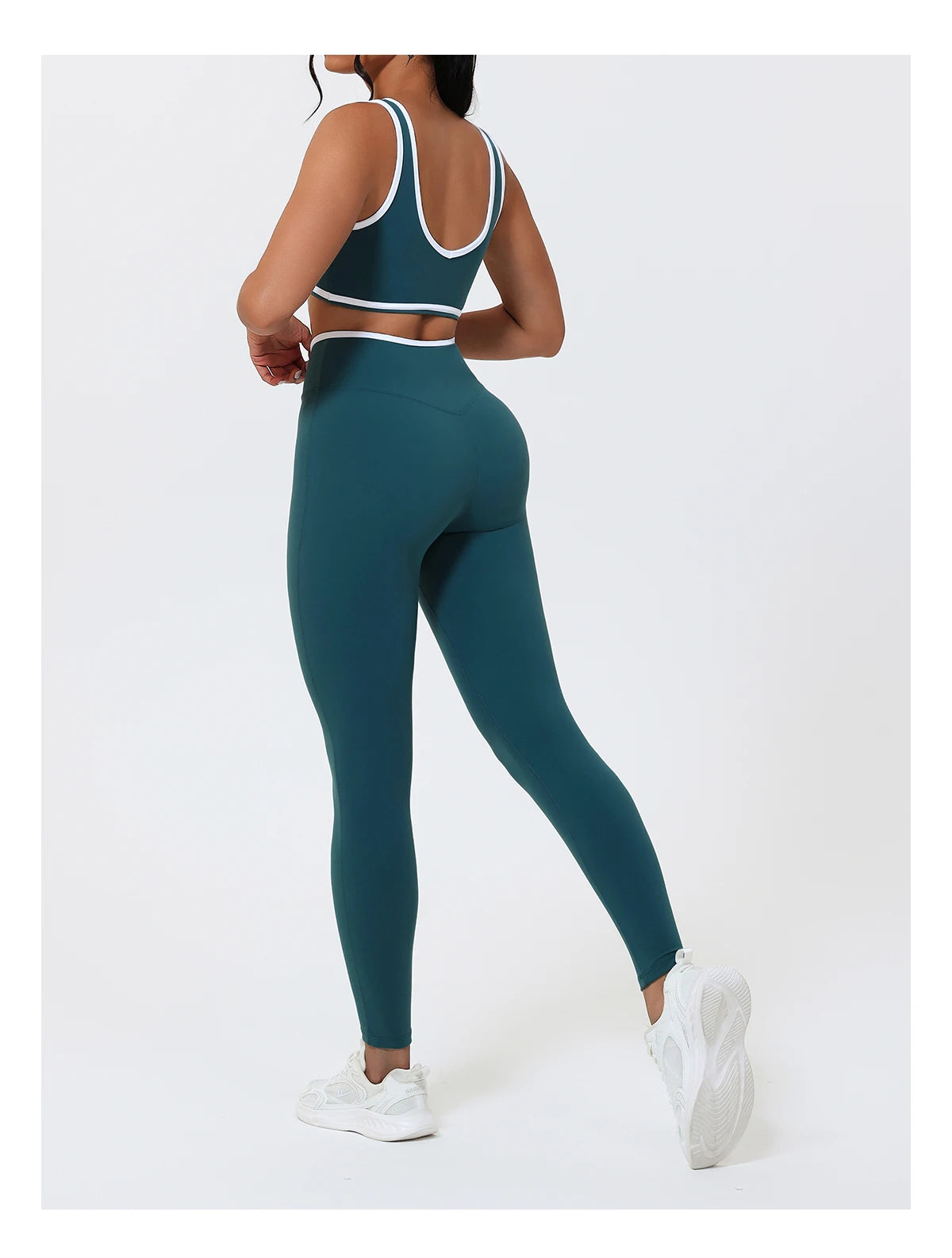 Women's 2-Piece Yoga Set – Sports Bra with Padded Cups & High-Waisted Cross-Back Leggings