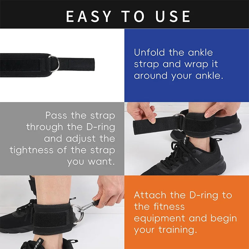 Ankle Straps Resistance Bands Set – Fitness Workout & Home Gym Training Equipment