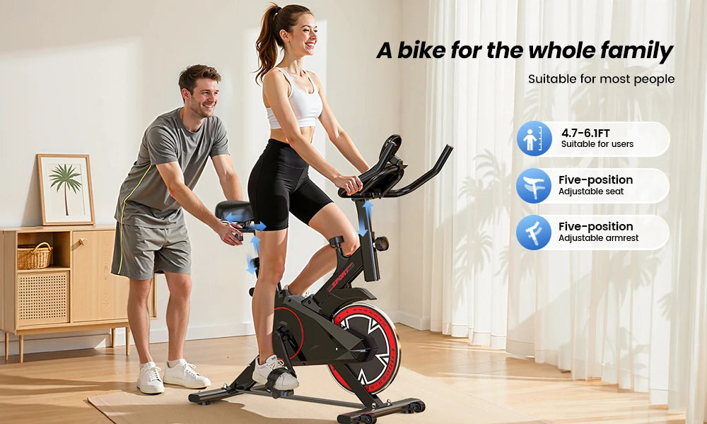 Indoor Spin Bike – Quiet Belt Drive Home Cardio Trainer