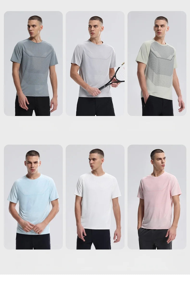 Men's Fitness Sports T-Shirt – Breathable Slim Fit Gym, Running & Cycling Tee