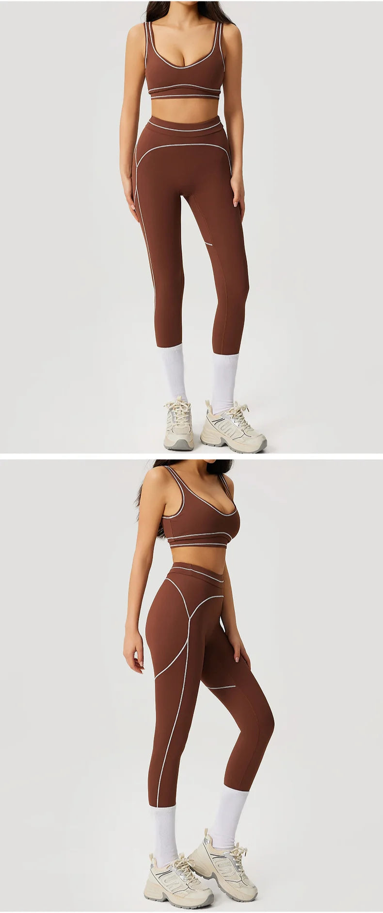 2pcs Women's Gym Sport Set Push up Yoga Pants Hollow Back High Waisted Leggings Fitness Bra Workout Quick Dry Breathable Sportswear