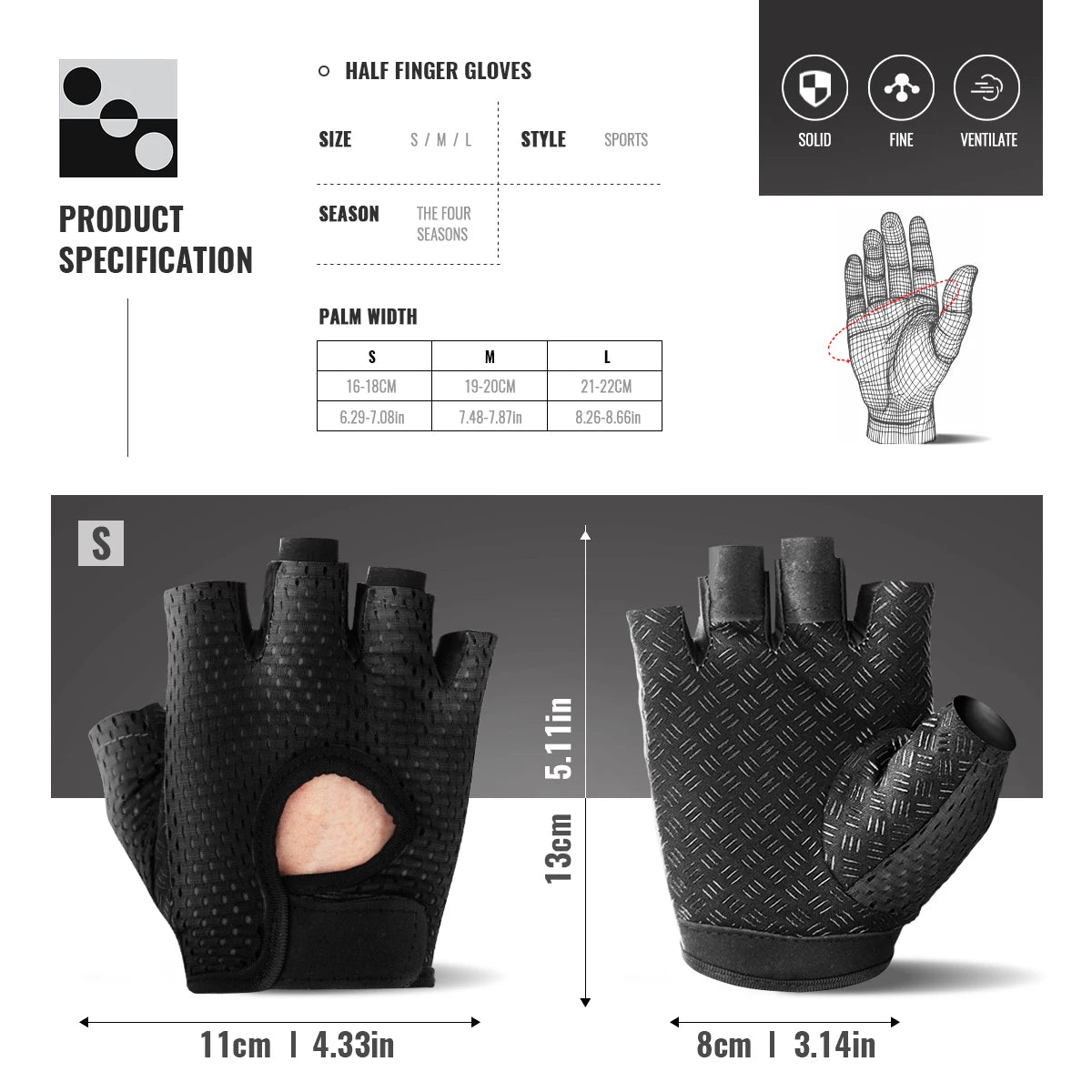 WRELS Women's Gym Fitness Gloves – Breathable Half-Finger Anti-Slip Workout Gloves