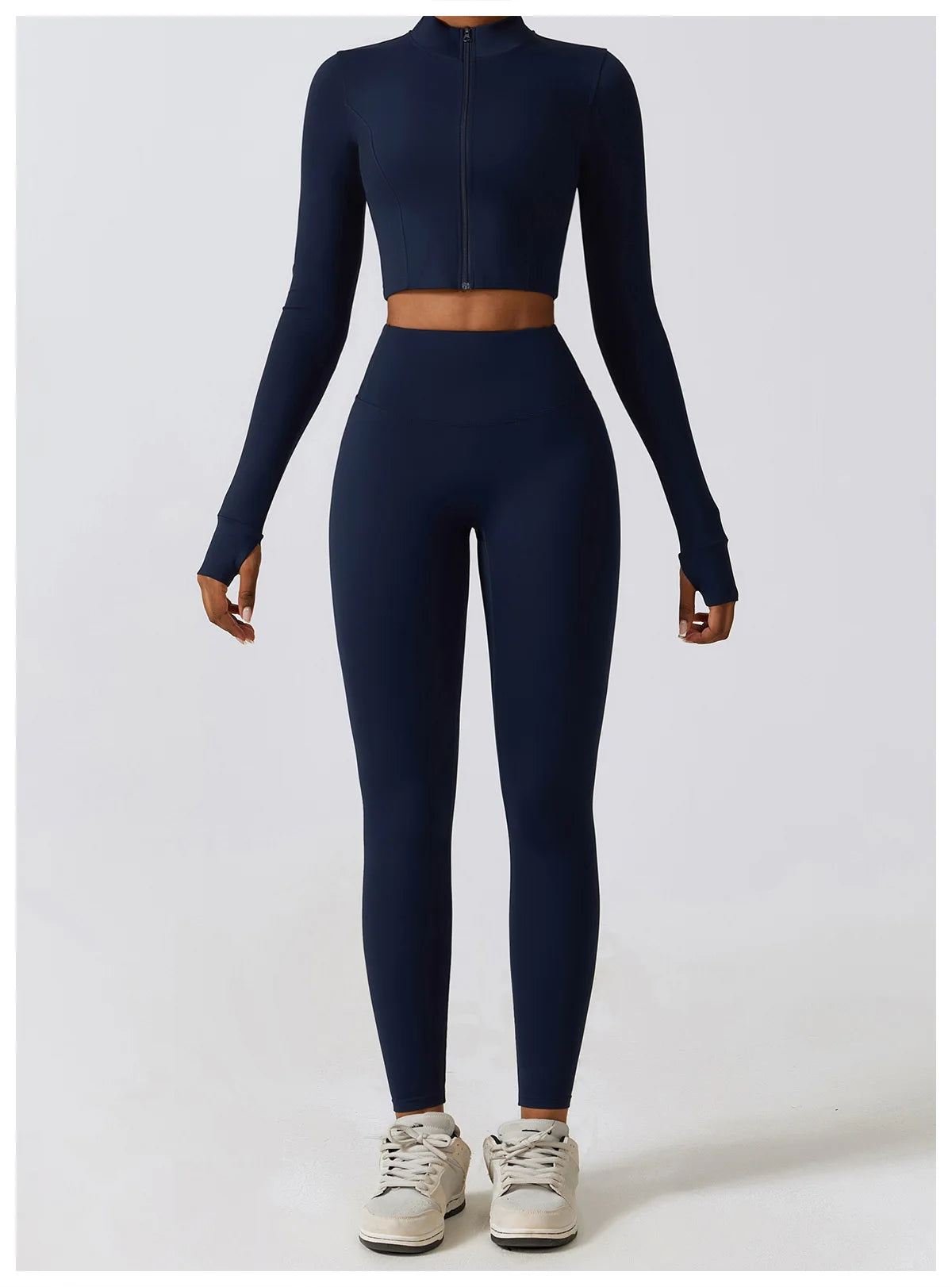 Women's Sportswear Yoga Set Seamless Fitness Bra Crop Top Long Sleeve Workout Clothes Athletic Wear Gym Legging for Running Fitness