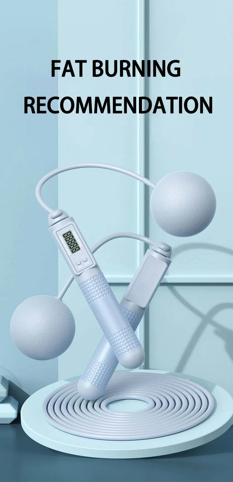 Adjustable Jump Rope with Calorie Counter Smart Fitness Exercise Skipping Rope for Weight Loss Unisex Jump Ropes