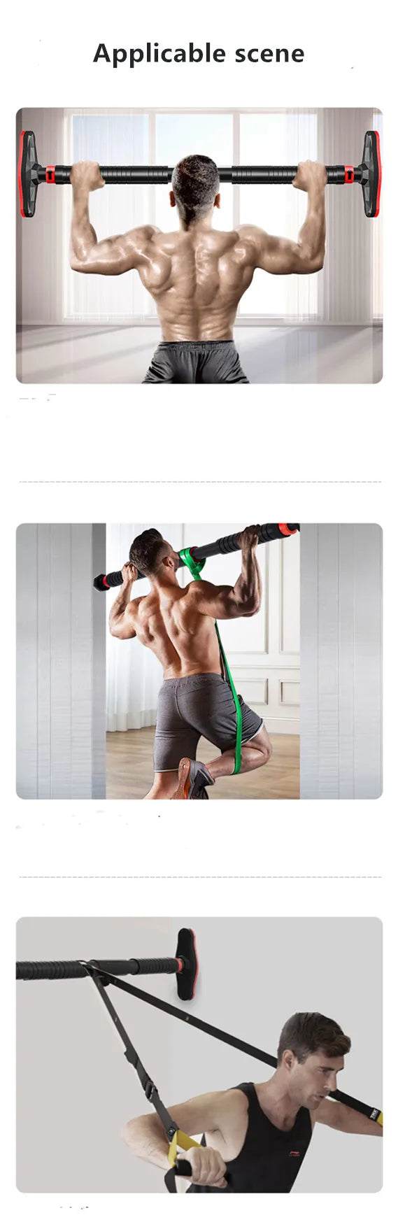 400kg Adjustable Door Pull-Up Bar – Home Gym Chin-Up Training Equipment