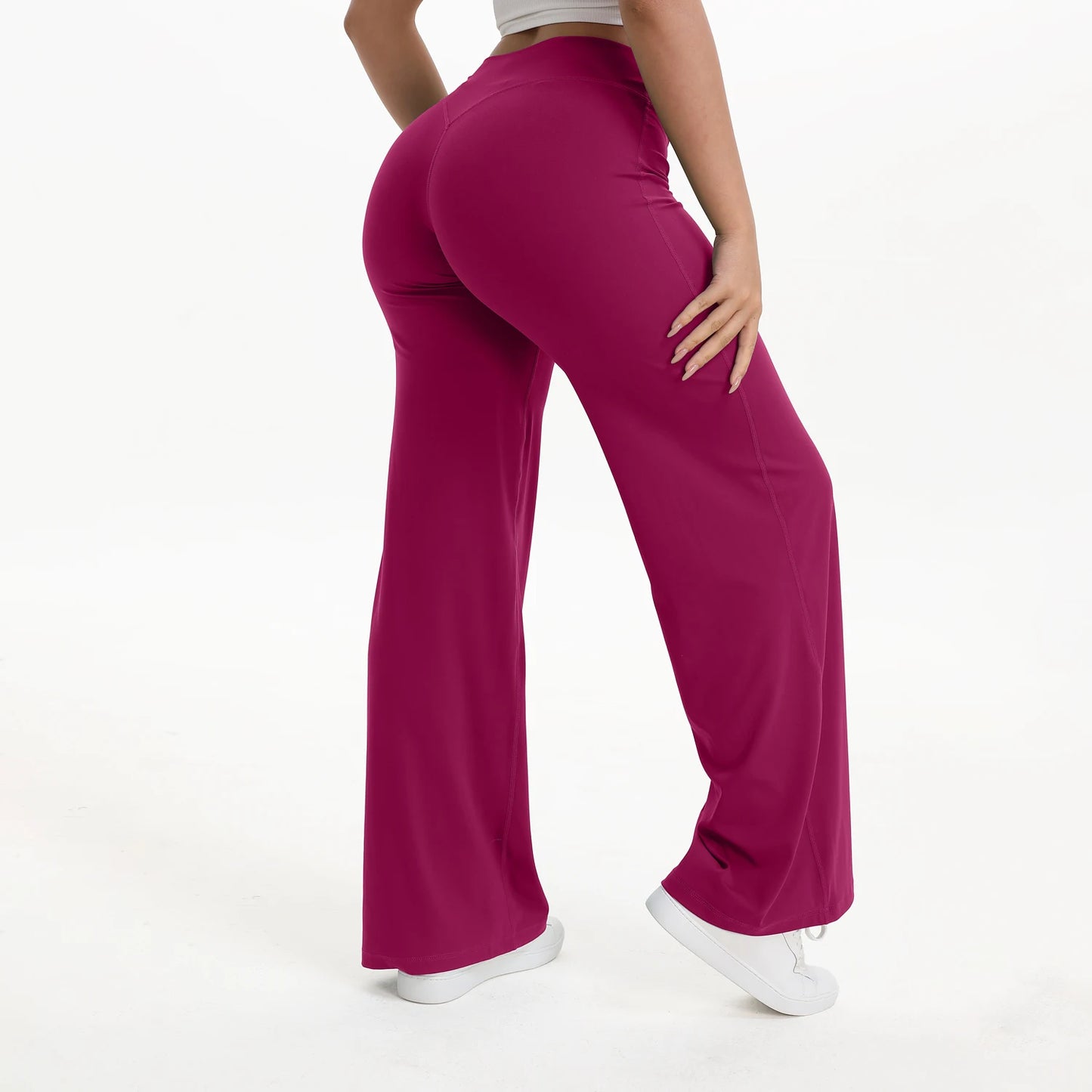 NCLAGEN SoftMotion Women’s Straight Leg Yoga Pants – Mid-Waist Gym & Pilates Leggings