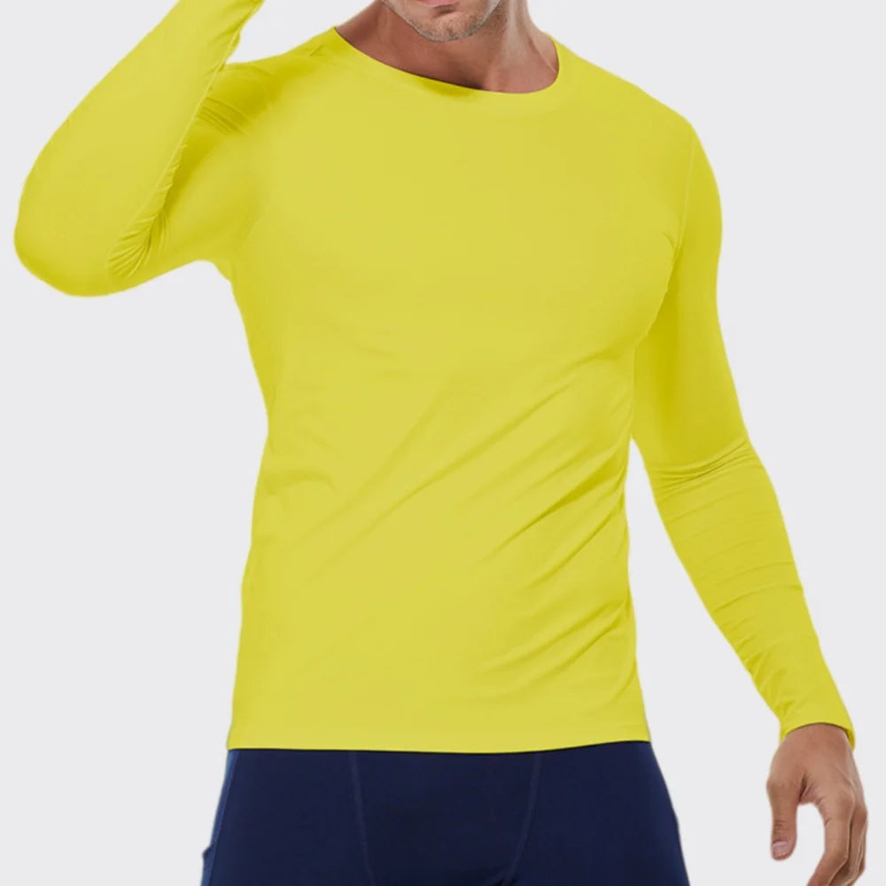 Men's Running Quick-Dry Long Sleeve T-Shirt – Slim Fit Gym & Training Sportswear