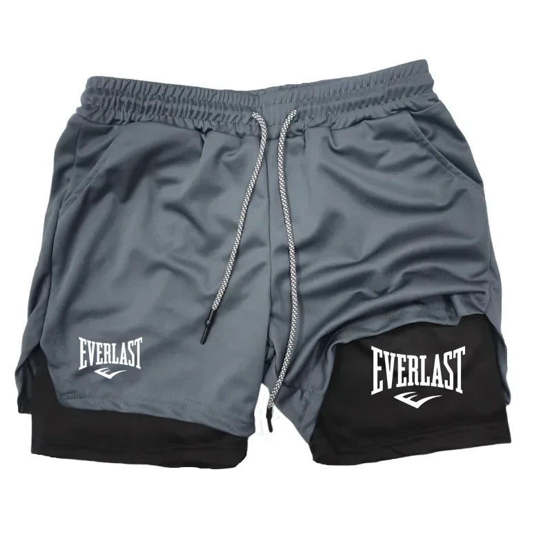Men’s 2-in-1 Running Shorts – Double Layer Gym & Training Sports Shorts