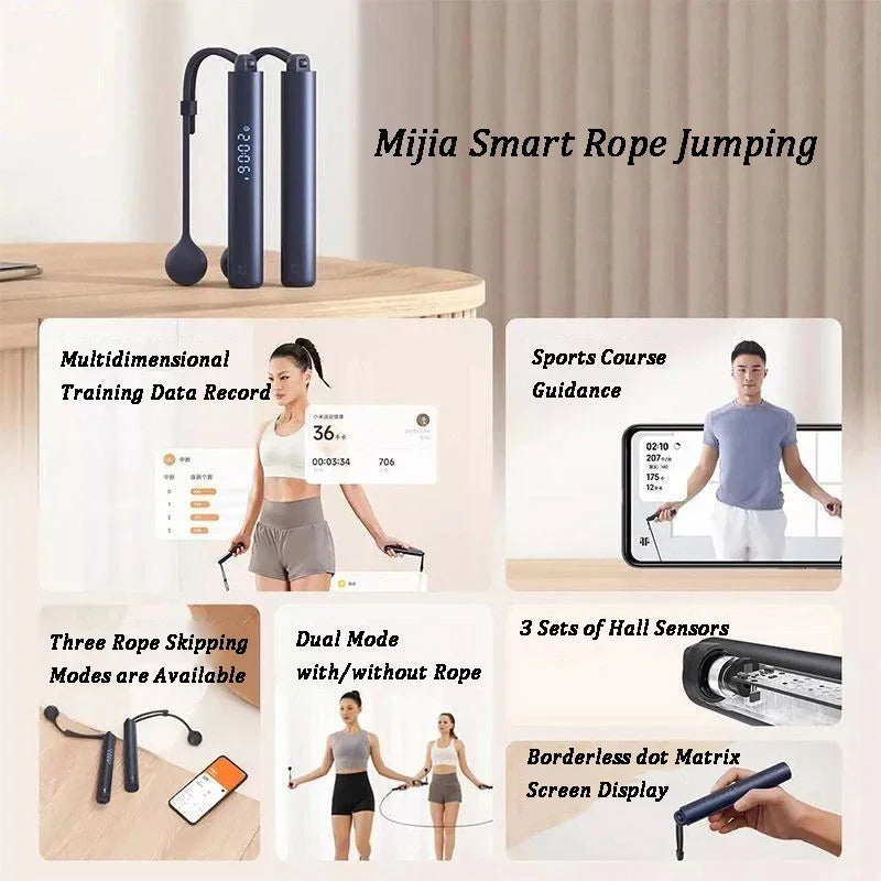 Xiaomi Mijia Smart Jump Rope Bluetooth 5.0 Digital Counter with APP Control Calorie Tracker for Fitness And Weight Loss Exercise
