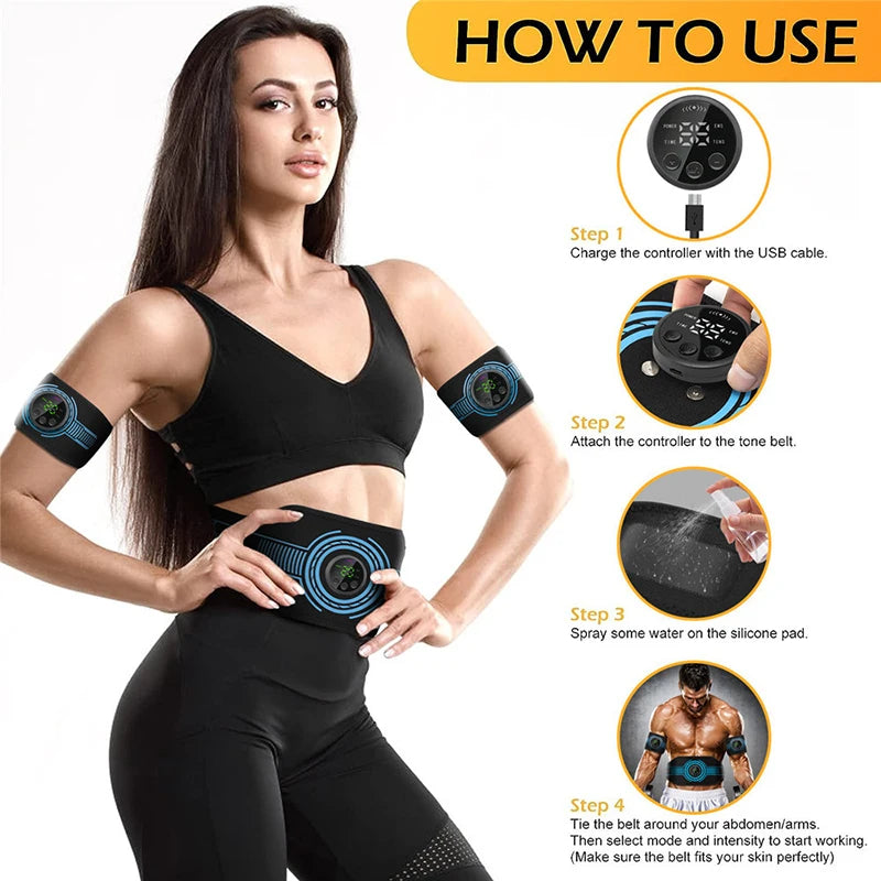 Smart EMS Muscle Stimulator – Abs Trainer & Abdominal Toning Belt