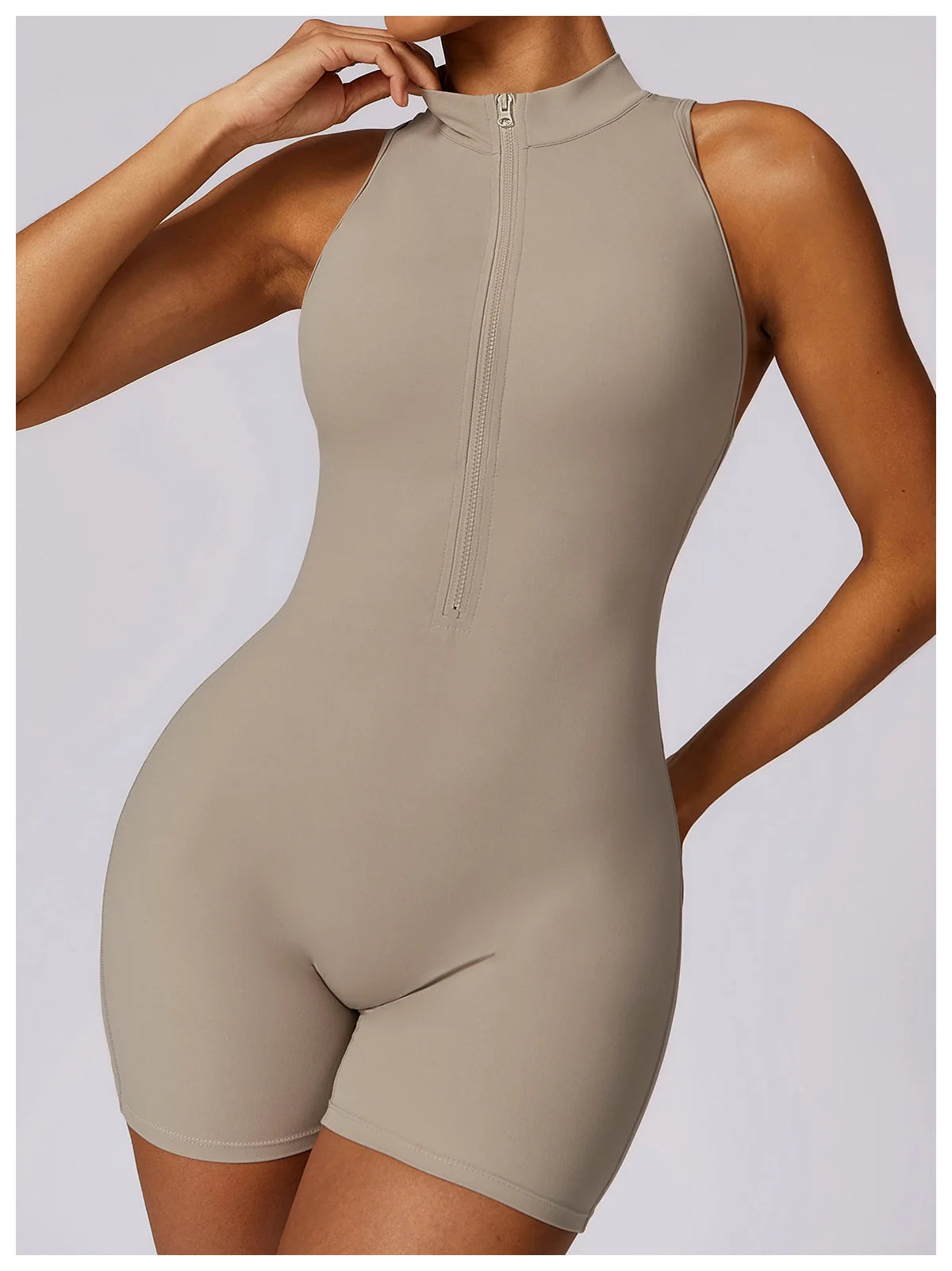 Women’s Zipper Yoga Jumpsuit – Sexy Fitness & Dance Workout Bodysuit